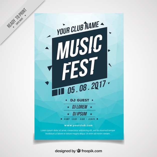 Free Vector abstract blue festival brochure