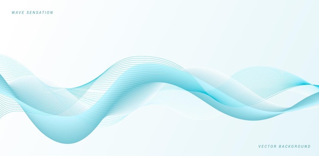 Abstract blue flowing waves  design