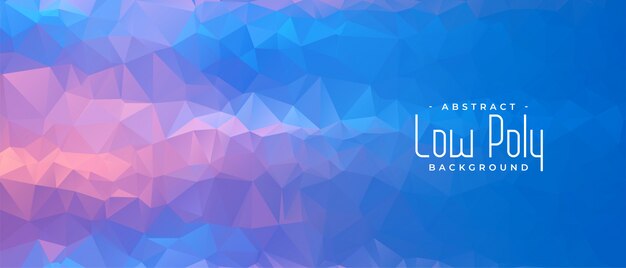 Abstract blue geometric low poly banner design