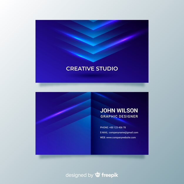 Abstract blue gradient business card