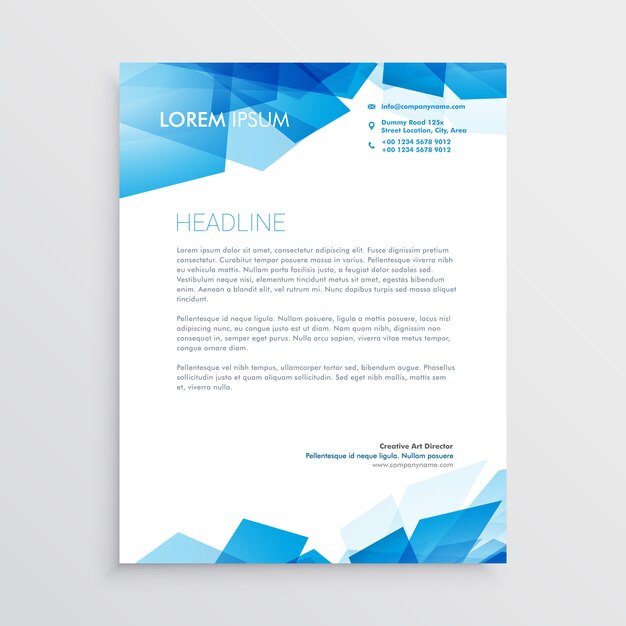 abstract blue letterhead design template