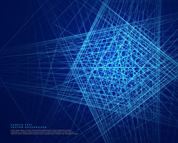 Free vector abstract blue lines web technology background