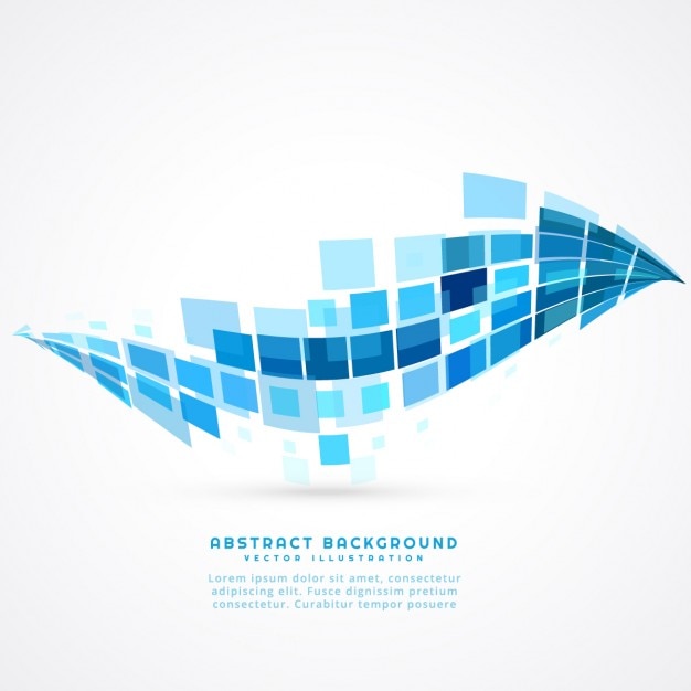 Free Vector abstract blue mosaic wave background