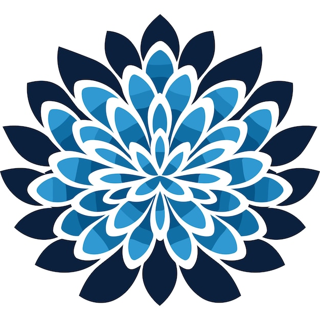 Free Vector abstract blue and navy flower design