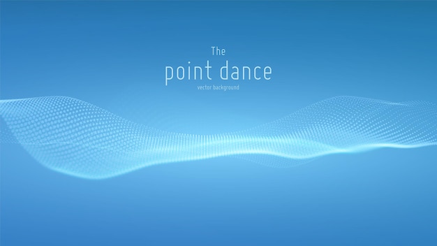 abstract blue particle wave, points array background