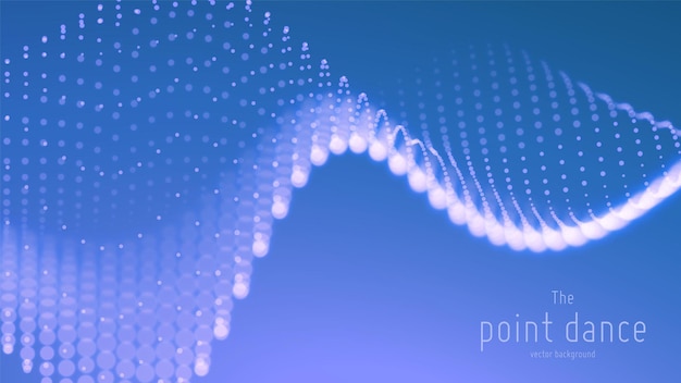 abstract blue particle wave, points array background