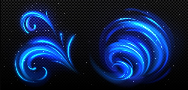 Free Vector abstract blue swirl cold wind motion twirls