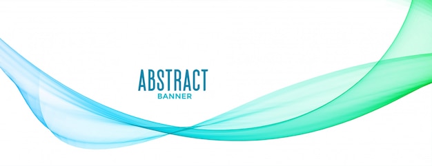 Abstract blue transparent wavy lines background banner design