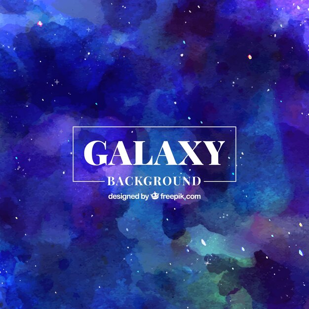 Abstract blue watercolor galaxy background