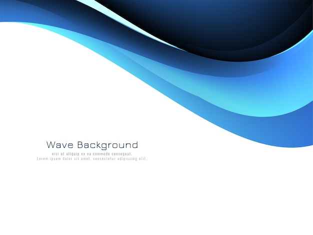 Abstract blue wave style background vector