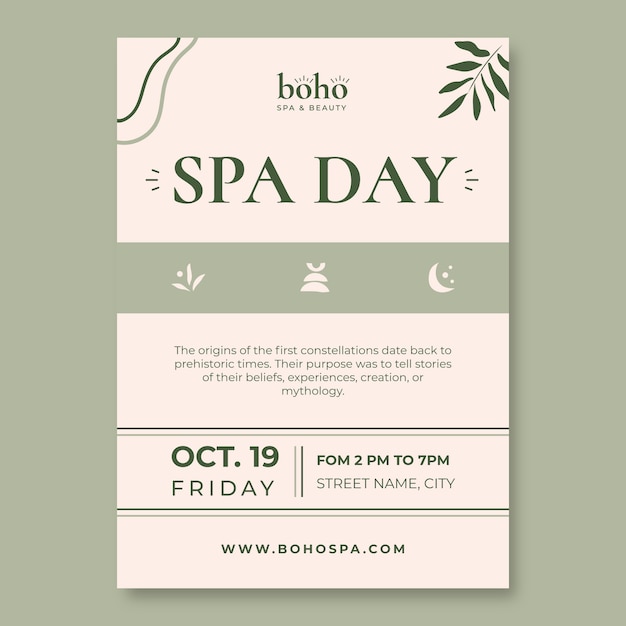 Abstract boho spa day invitation