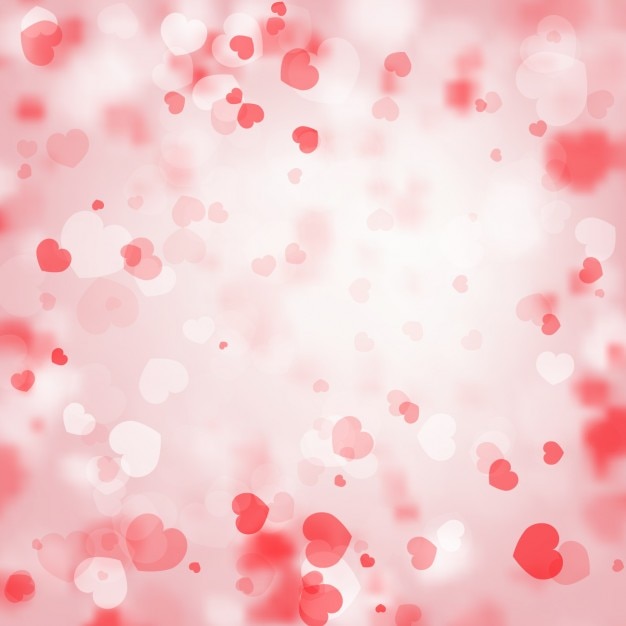 Abstract bokeh background with hearts