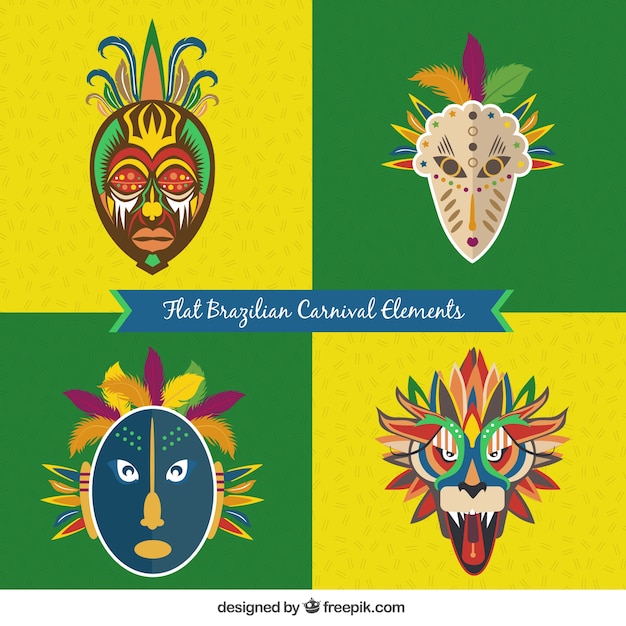 Abstract brazilian carnival masks