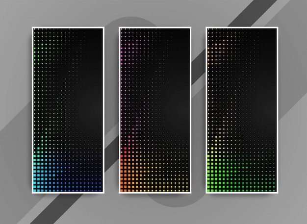 Free Vector abstract bright colorful modern banners set