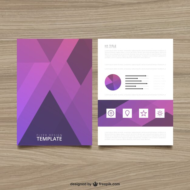 Abstract brochure in purple tones