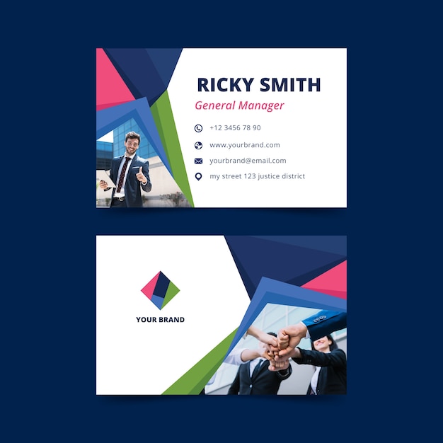 Abstract business card template collection  with image