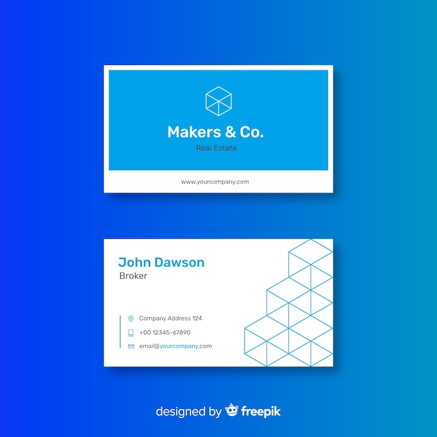 Abstract business card template in flat design