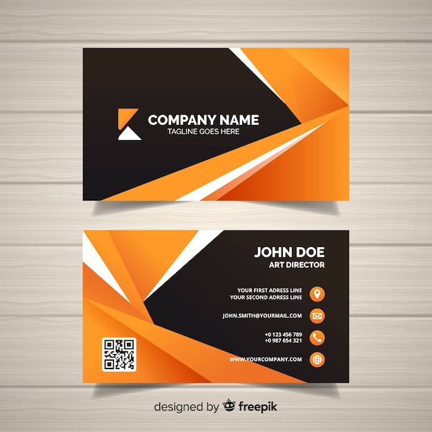 Abstract business card template in flat design