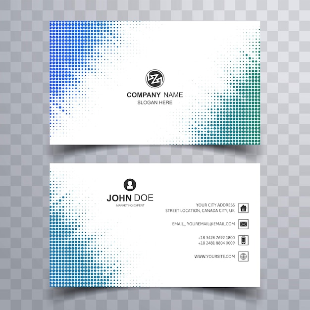 Abstract business card template with colorful dotted design