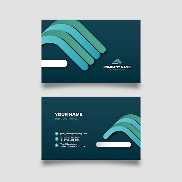 Free Vector abstract business card template with colorful shapes