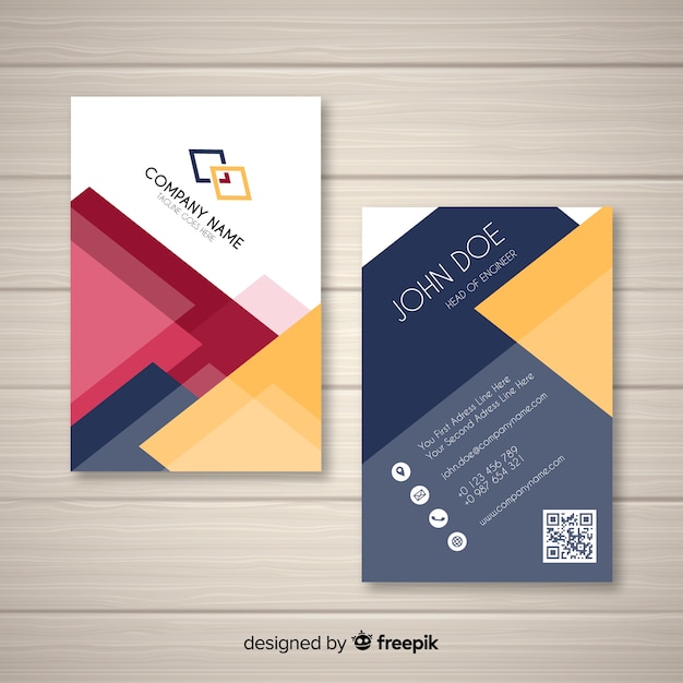 Free Vector abstract business card template with geometric design