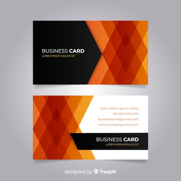 Abstract business card template with geometric design