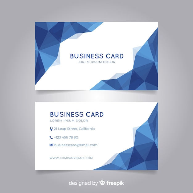 Abstract business card template with geometric design