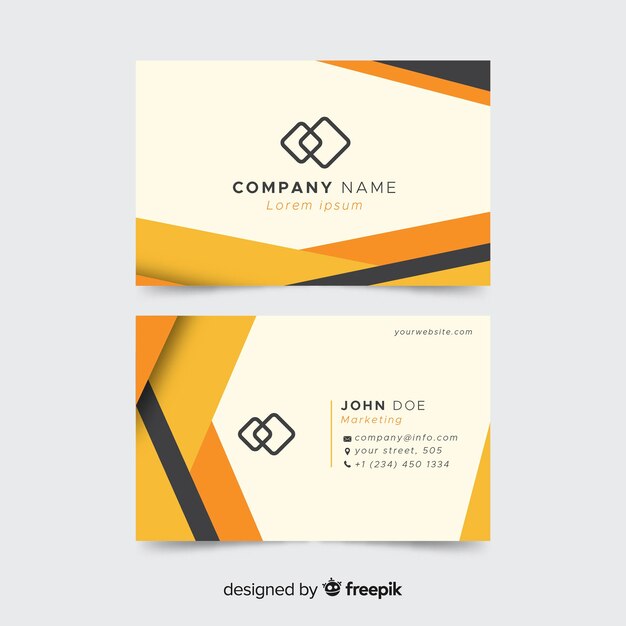 Abstract business card template with geometric design