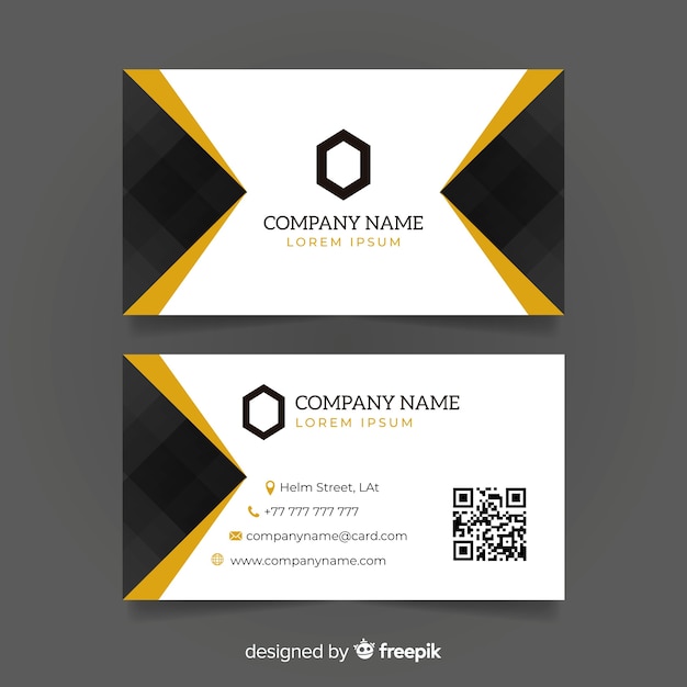 Abstract business card template with geometric shapes