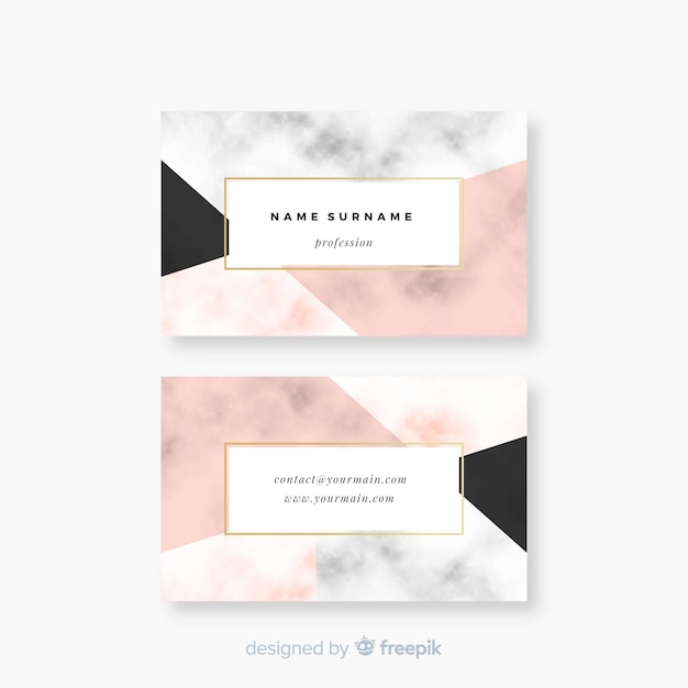 Abstract business card template with geometric shapes