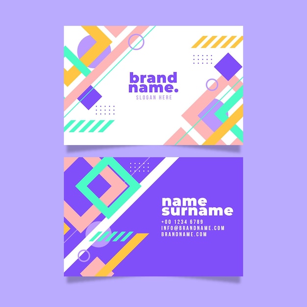 Abstract business card template with geometrical shapes