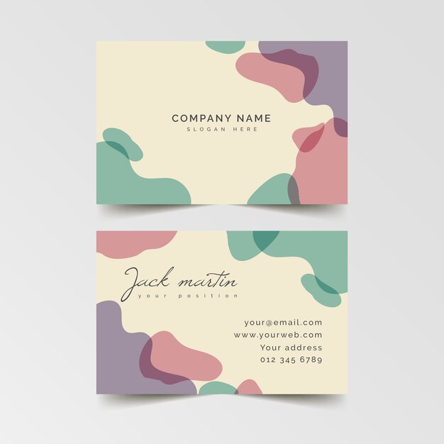 Abstract business card template with gradient stains