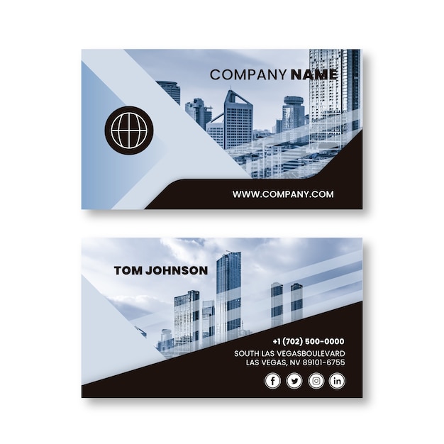 Abstract business card template with image