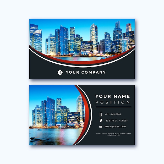 Abstract business card template with image