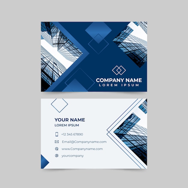 Abstract business card template with image