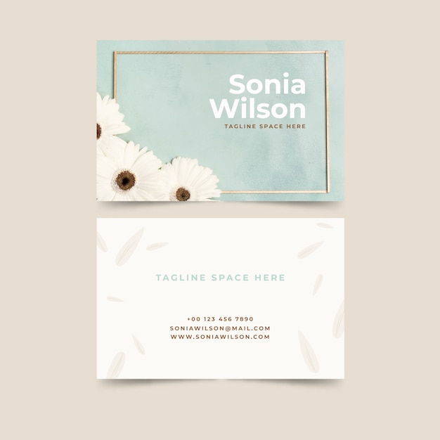 Abstract business card template with image