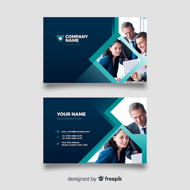 Abstract business card template with image