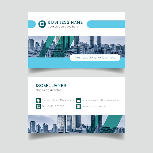 Abstract business card template with image