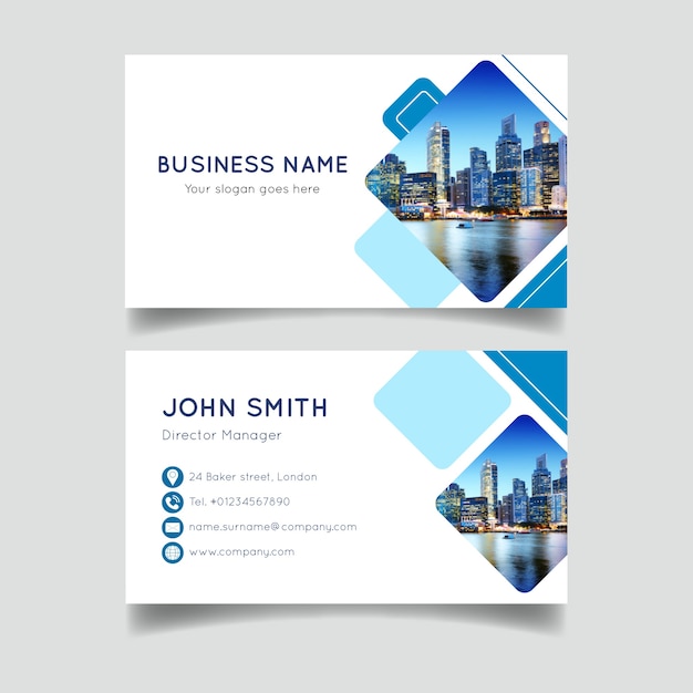 Abstract business card template with image