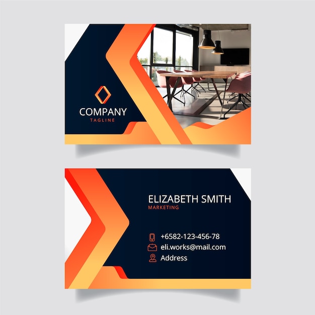 Abstract business card template with image