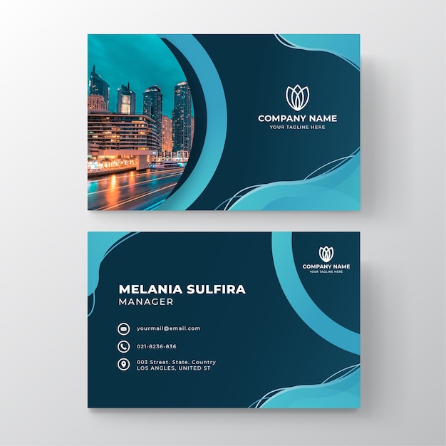 Abstract business card template with image