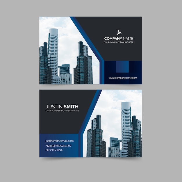 Abstract business card template with image