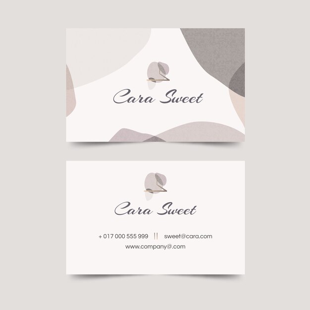 Abstract business card template with pastel-colored stains