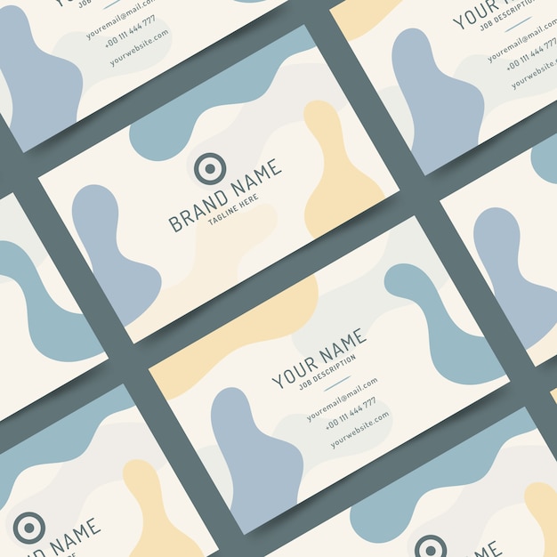 Abstract business card template with pastel-colored stains