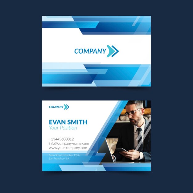 Abstract business card template with photo design