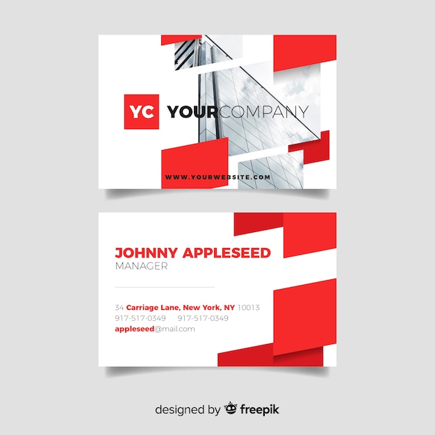 Abstract business card template with photo