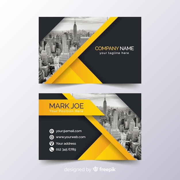 Abstract business card template with photo