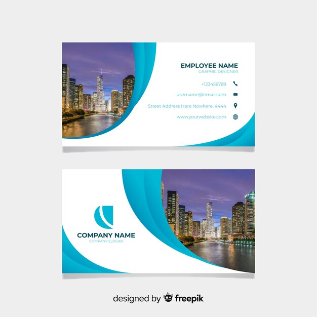 Abstract business card template with photo