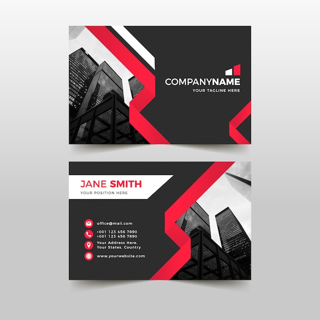 Abstract business card template with photo