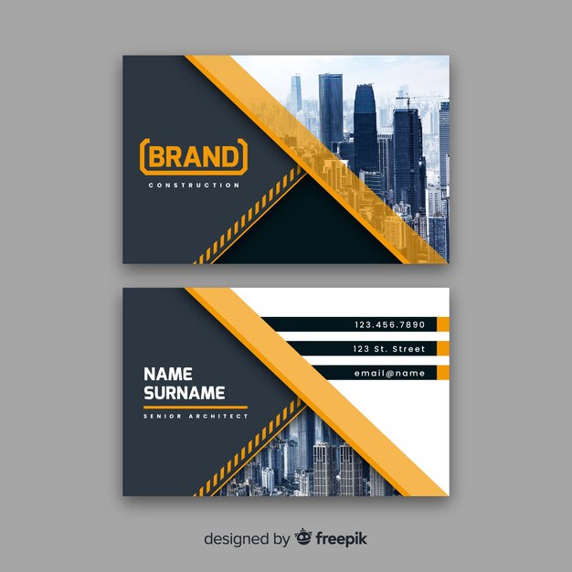 Abstract business card template with photo